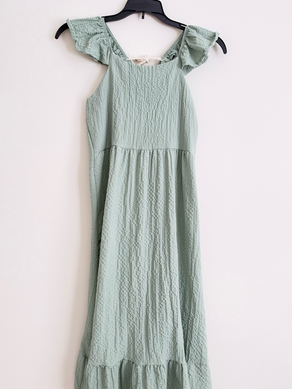 Tahari Sage Green Ruffle Sleeve Maxi Dress for Girls